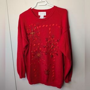 VINTAGE Santoria Grand Ma Christmas Sweater Size M Made In Hong Kong